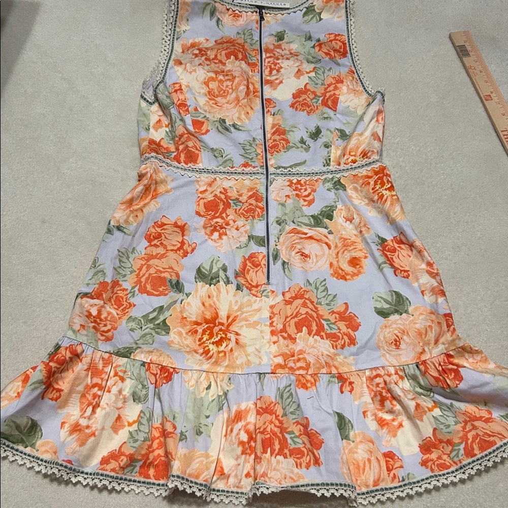 Alice+Olivia Garden Dusty Orchids Cotton Dress size 10 NWT - Picture 3 of 10